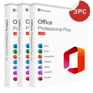 Microsoft Office Professionnel Plus 2024 Code Licence - Windows 3 appareils